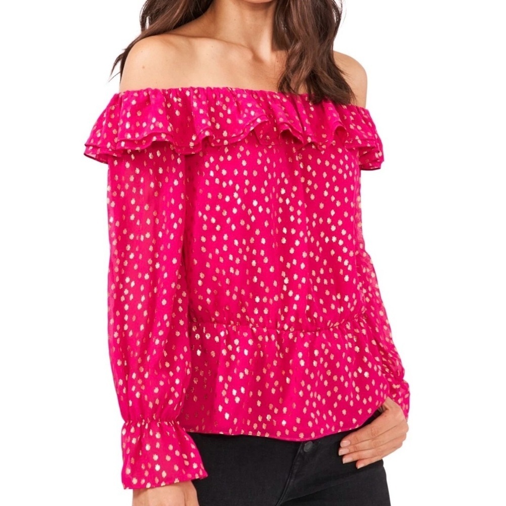 Vince Camuto Fuchsia Rose Long Sleeve Blouse Size Small NWT